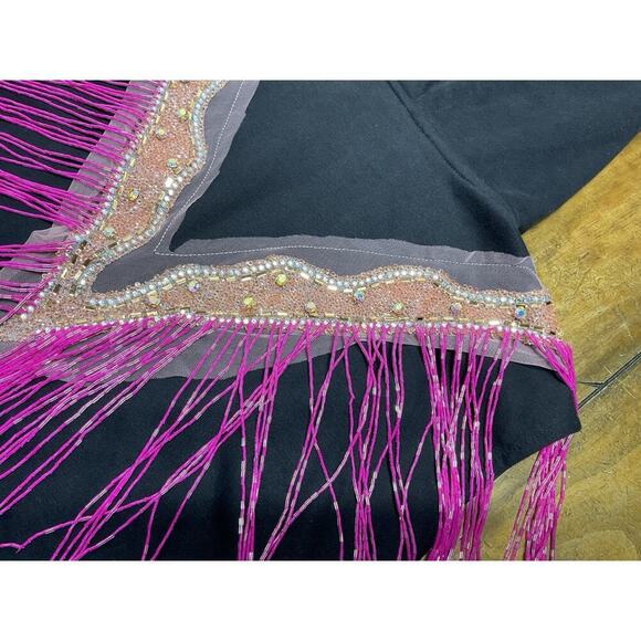 Queen of Sparkles Black Pink Beaded Sleeveless Hoodie Dress Size Large - Picture 8 of 11